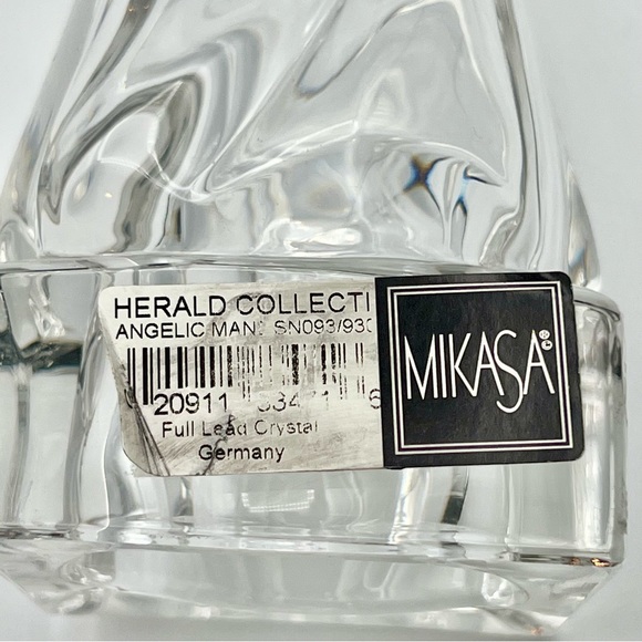 Vintage Mikasa Herald Collection Angel Mandolin Figurine Crystal Germany 1980s - Picture 10 of 12